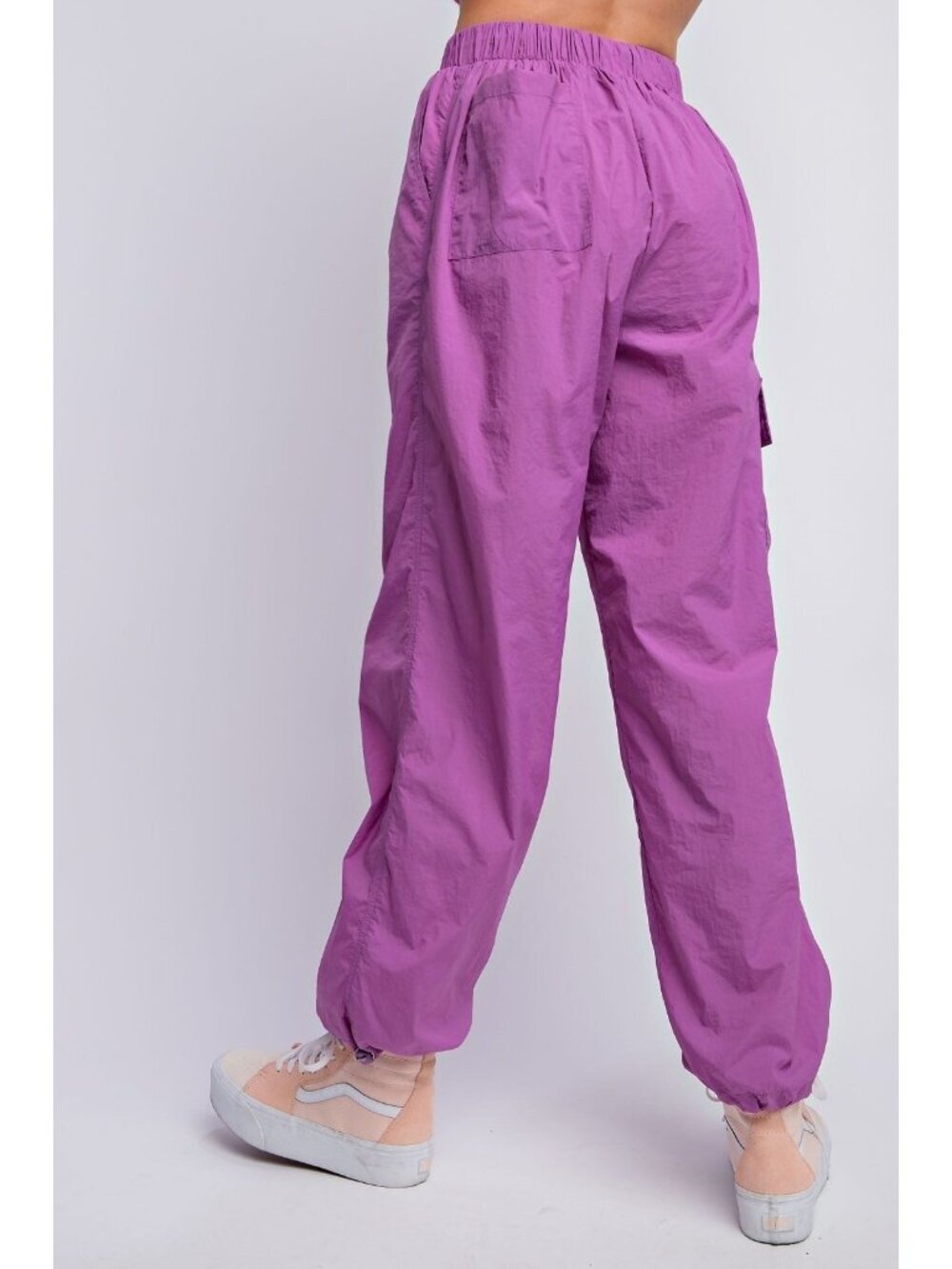 Easel Easy Breezy Parachute Cargo Pants in Lavender Large - Picture 5 of 7
